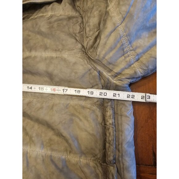 Razzoli Lightweight Parka Jacket Green Gray Artsy Funky Oversized Collar Zipper - Picture 11 of 13